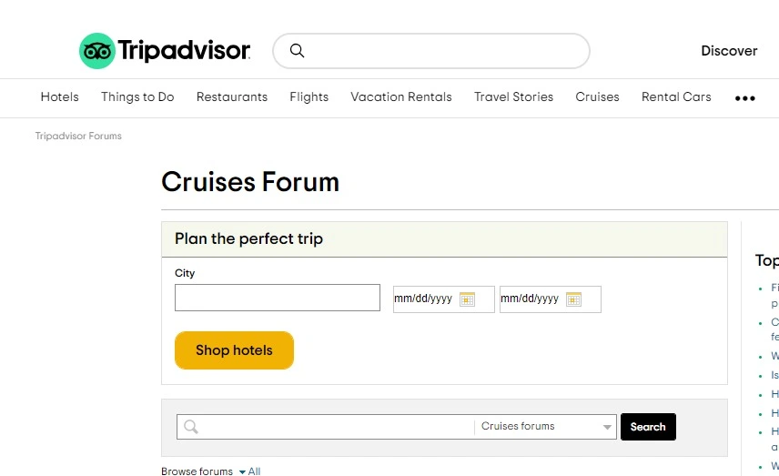 Cruise Forums on TripAdvisor